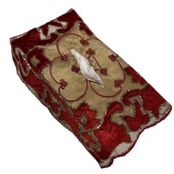 Embroidered Decorative Tissue Box Cover - Picture 1 of 5